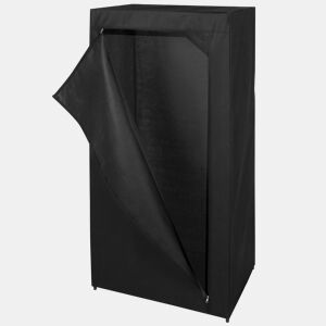 Max Home Roupeiro de tecido Roupeiro 1 varão para cabides 70x46x148 cm preto