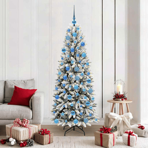 Árvore de Natal - Pinheiro de Natal Artificial com 300 LEDs Branco 73 x 73 x 180 cm