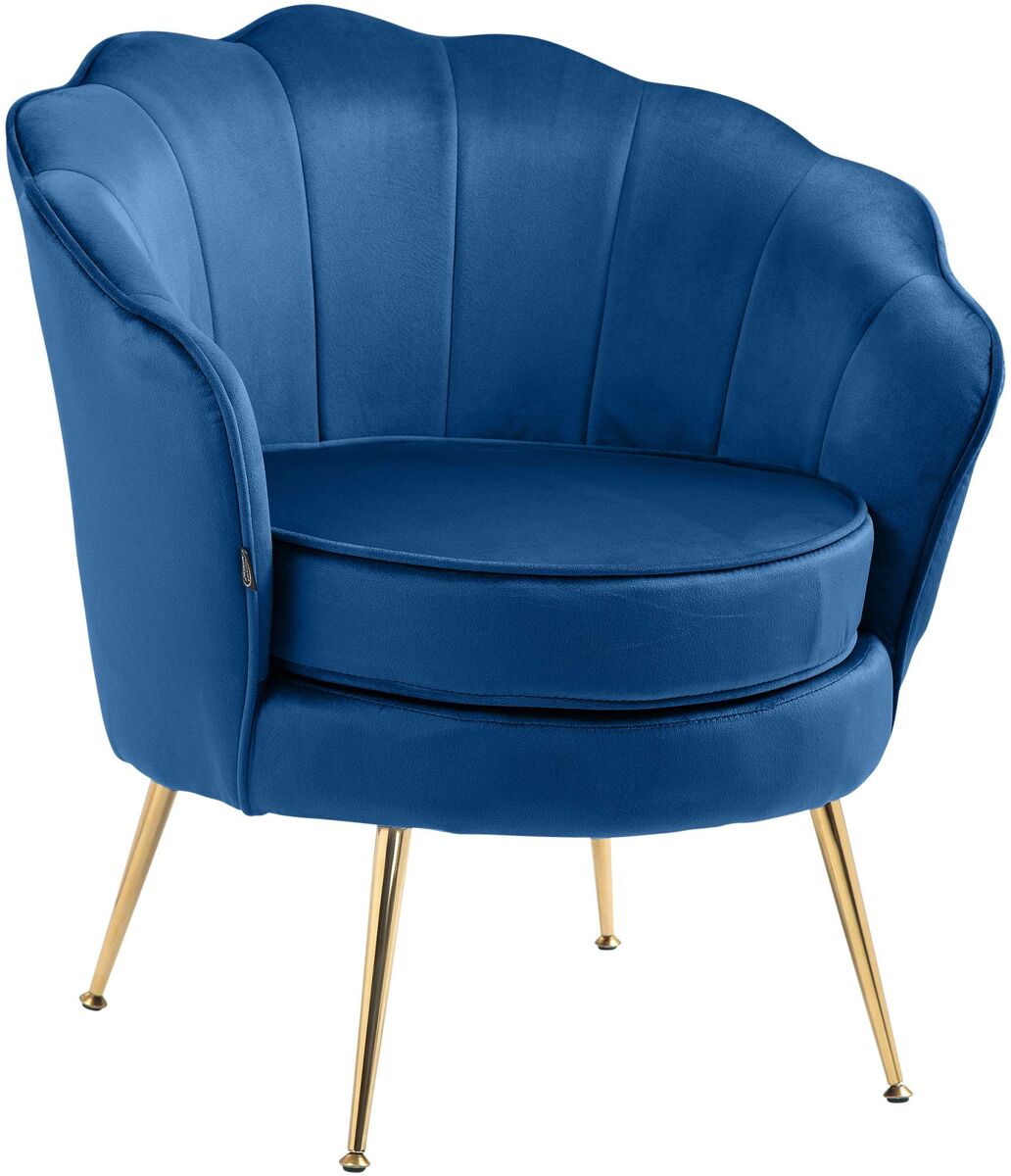 Sillón lounge acolchado con costuras decorativas tapizado en terciopelo
