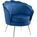 Sillón lounge acolchado con costuras decorativas tapizado en terciopelo Sillón lounge acolchado con costuras decorativas tapizado en terciopelo Azul
