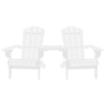 Cadeiras jardim - Cadeiras exterior Adirondack + mesa centro madeira abeto branco