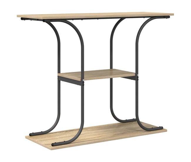 Mesa consola con estante roble sonoma 101 x 35 x 80.5 cm