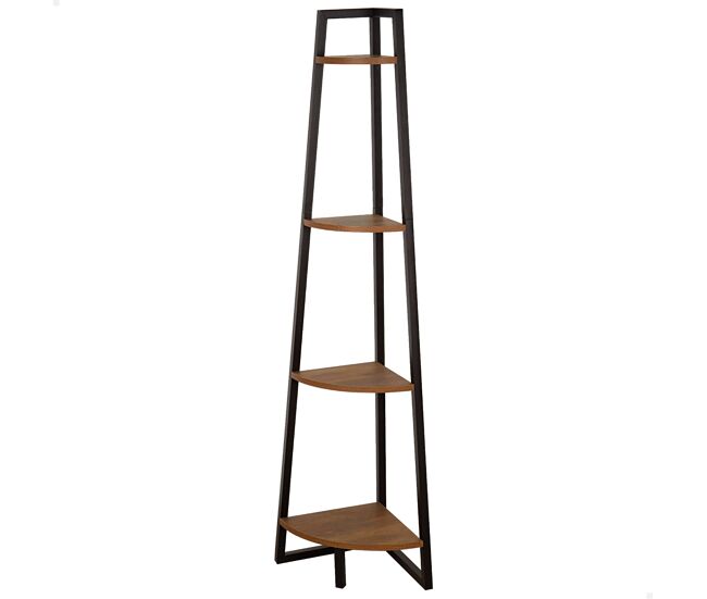Max home estantería madera fija escalera esquinera 4 estantes 30x30x135 cm