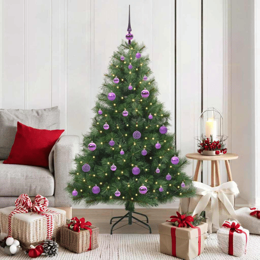 Árvore de Natal - Pinheiro de Natal Artificial com 150 LEDs Verde 150 cm PE e PVC