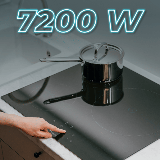 Cecotec Placa de indução de 3 zonas, 9 níveis, potência máxima de 7200 W e invisible touch slider control. Cecotec Placa de indução de 3 zonas, 9 níveis, potência máxima de 7200 W e invisible touch slider control.