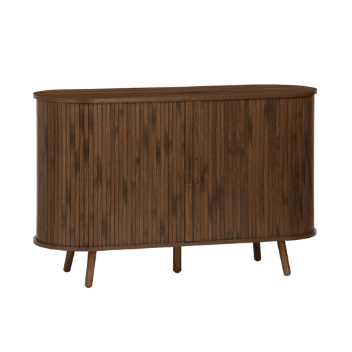 Aparador escandinavo com 2 portas de correr, 120cm, Legacy, Madeira de nogueira, 120x40x75 cm
