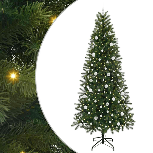 Árvore de Natal - Pinheiro de Natal Artificial com 300 LEDs Verde 240 cm PE e PVC