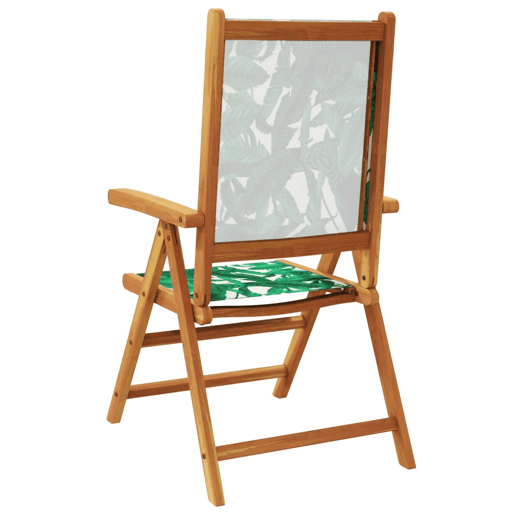 Cadeiras jardim - Cadeiras exterior reclin. 6 pcs tecidomadeira maciça verde