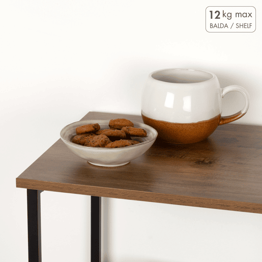 Max Home Estante de madeira com rodas 3 prateleiras 48x30x62 cm Max Home Estante de madeira com rodas 3 prateleiras 48x30x62 cm