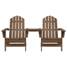 Cadeiras jardim - Cadeiras exterior Adirondack + mesa centro madeira abeto castanho