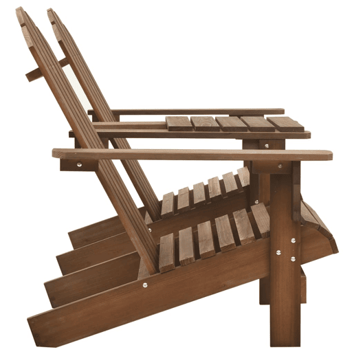 Cadeiras jardim - Cadeiras exterior Adirondack + mesa centro madeira abeto castanho Cadeiras jardim - Cadeiras exterior Adirondack + mesa centro madeira abeto castanho
