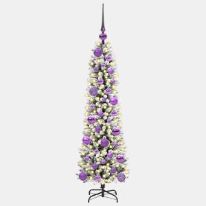 Árvore de Natal - Pinheiro de Natal Artificial com 150 LEDs Verde e branco 120 cm