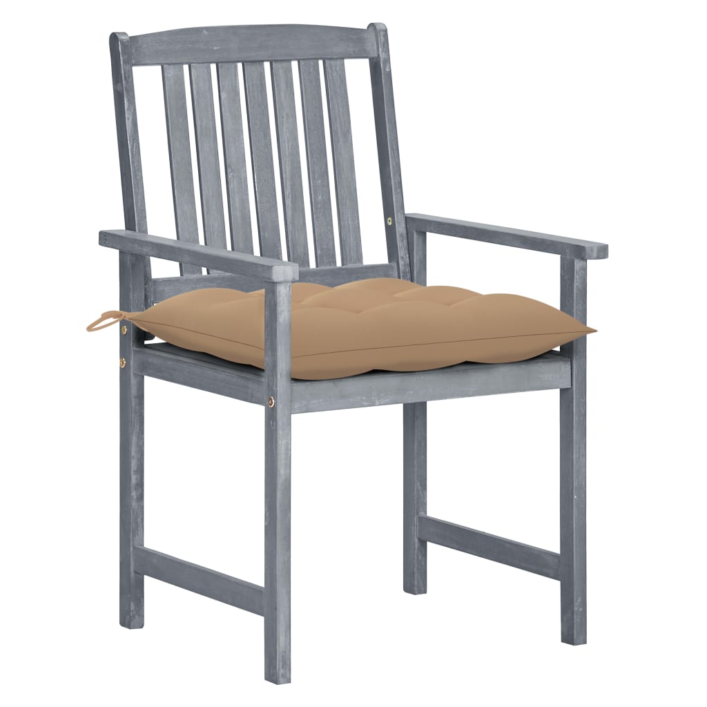 8 uds Sillas de jardín - Silla Terraza Beige