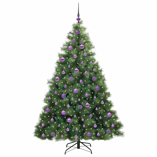 Árvore de Natal - Pinheiro de Natal Artificial com 300 LEDs Verde 180 cm PE e PVC