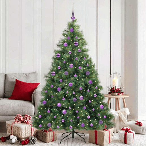 Árvore de Natal - Pinheiro de Natal Artificial com 300 LEDs Verde 180 cm PE e PVC