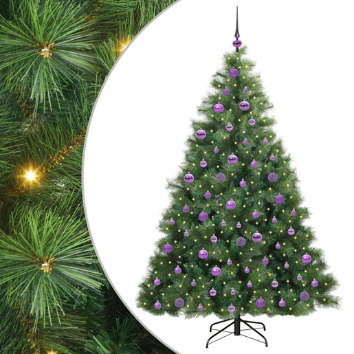 Árvore de Natal - Pinheiro de Natal Artificial com 300 LEDs Verde 180 cm PE e PVC