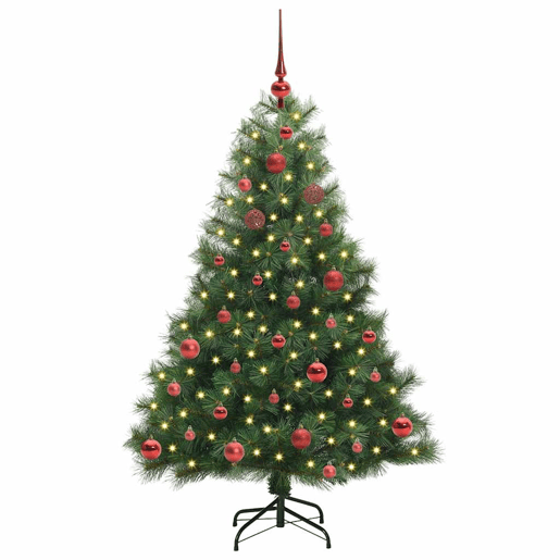 Árvore de Natal - Pinheiro de Natal Artificial com 150 LEDs Verde 150 cm PE e PVC