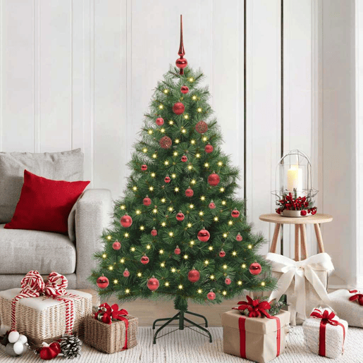 Árvore de Natal - Pinheiro de Natal Artificial com 150 LEDs Verde 150 cm PE e PVC