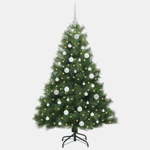 Árvore de Natal - Pinheiro de Natal Artificial com 150 LEDs Verde 150 cm PE e PVC