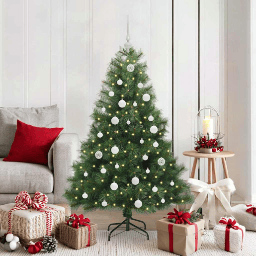 Árvore de Natal - Pinheiro de Natal Artificial com 150 LEDs Verde 150 cm PE e PVC