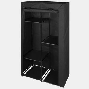 Max Home Roupeiro de roupa 3 prateleiras 1 varão para cabides 88x45x167 cm preto