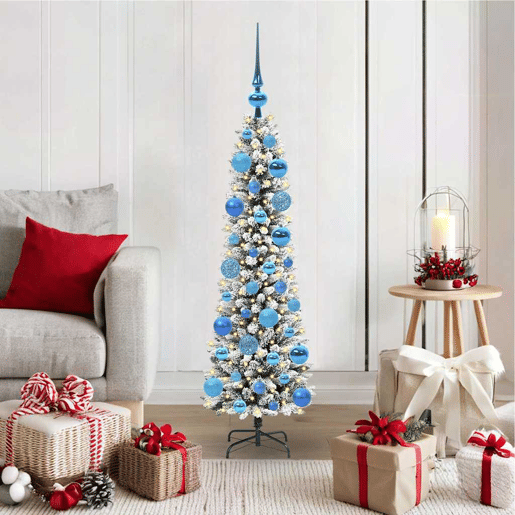 Árvore de Natal - Pinheiro de Natal Artificial com 150 LEDs Verde e branco 120 cm