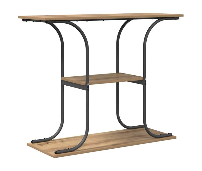 Mesa consola con estante roble artisan 101 x 35 x 80.5 cm
