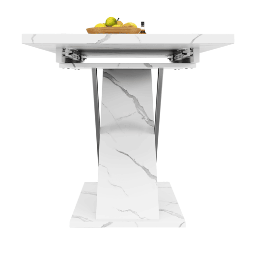 Mesa extensível 118-157 cm - Mesa de jantar e cozinha com pernas cruzadas - Branco