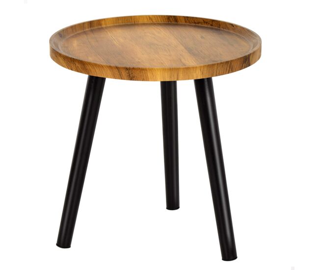 Max home mesa auxiliar redonda madera d38x37 cm