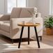 Max Home - Mesa auxiliar de madera redonda patas metálicas Max Home - Mesa auxiliar de madera redonda patas metálicas Negro/ Madera