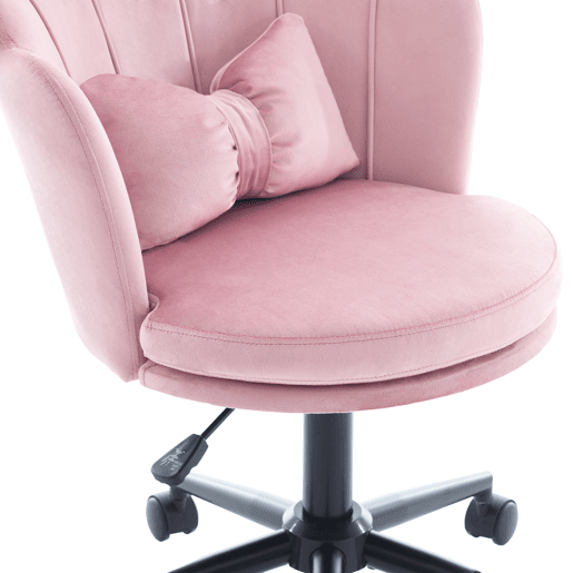 Cadeira para vestir - Design moderno - Encosto em forma de pétala, almofada lombar em forma de borboleta, ajustável em altura - Rosa