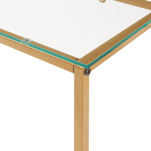 Mesa de consola Kronoby rectangular metal 100x30x80 cm Dourado  Transparente en.casa
