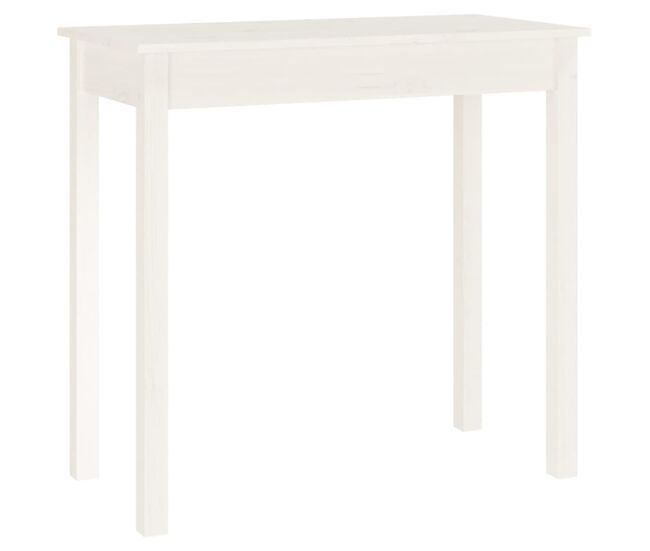 Mesa consola de madera maciza de pino blanco 80x40x75 cm