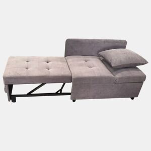 Sofá-cama 3 em 1 - Sofá de linho com encosto ajustável - para espaços pequenos