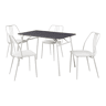 Conjunto de jantar Omso mesa de jantar 110 x 70 cm com 4 cadeiras cinzentobranco en.casa
