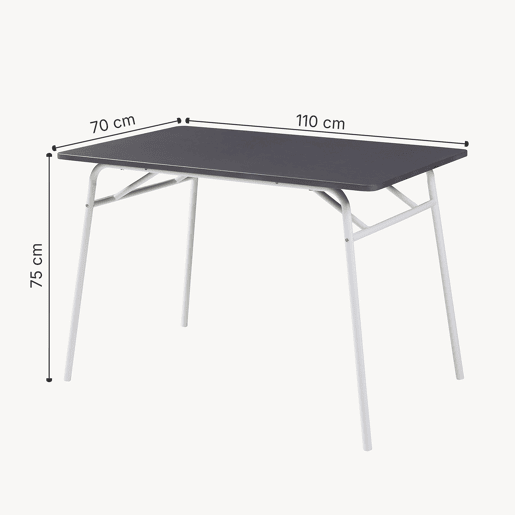 Conjunto de jantar Omso mesa de jantar 110 x 70 cm com 4 cadeiras cinzentobranco en.casa