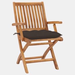 Cadeiras de jardim - Cadeiras de exterior dobráveis c almofadões 4 pcs teca maciça