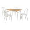 Conjunto de jantar Omso mesa de jantar 110 x 70 cm com 4 cadeiras carvalhobranco en.casa