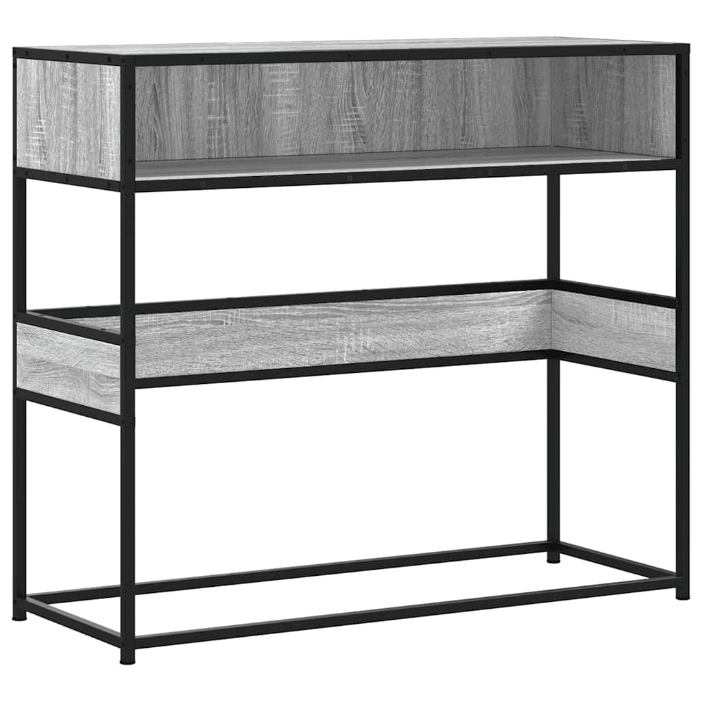 Mesa consola madera de ingeniería gris sonoma 90x35x80 cm