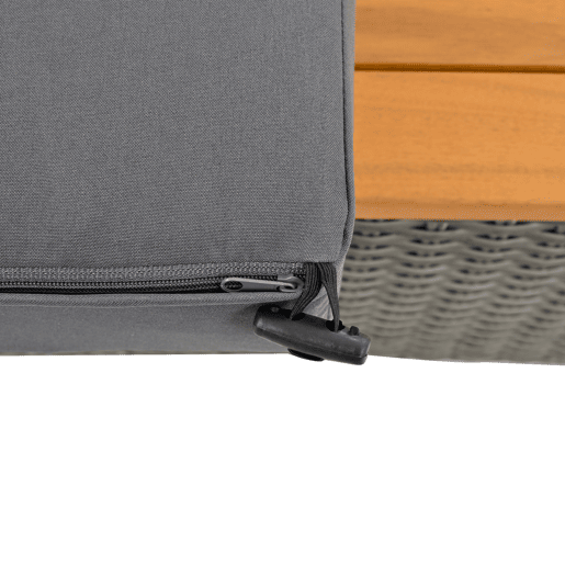 Conjunto de cadeiras de jardim para 2 pessoas - Encosto ajustável, apoio para os pés, com otomano ou como cama exterior - Rattan cinzento