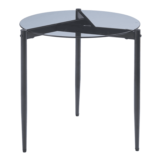 Mesa de apoio Ulökantaa redondo vidro fumado Ø50x50 cm Cinzento en.casa