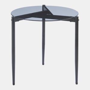 Mesa de apoio Ulökantaa redondo vidro fumado Ø50x50 cm Cinzento en.casa