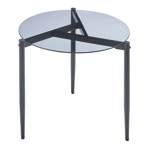 Mesa de apoio Ulökantaa redondo vidro fumado Ø50x50 cm Cinzento en.casa