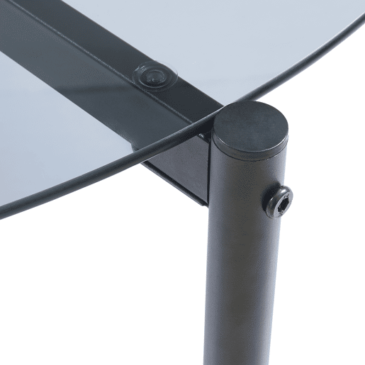 Mesa de apoio Ulökantaa redondo vidro fumado Ø50x50 cm Cinzento en.casa