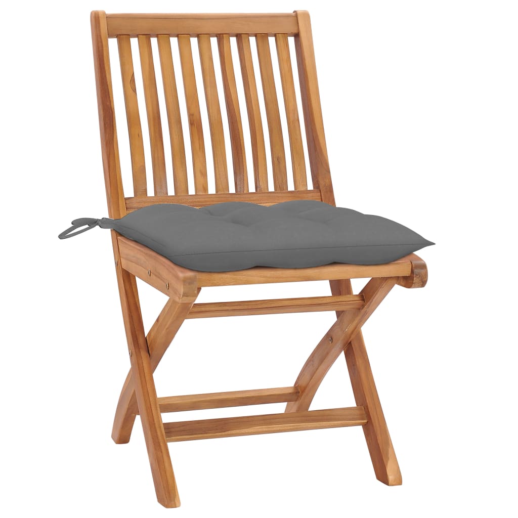 Juego de 4 Sillas de jardín - Silla de exterior Gris