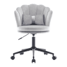 Cadeira para vestir - Design moderno - Encosto em forma de pétalas, almofada lombar em forma de borboleta, altura ajustável, almofada macia - Cinza