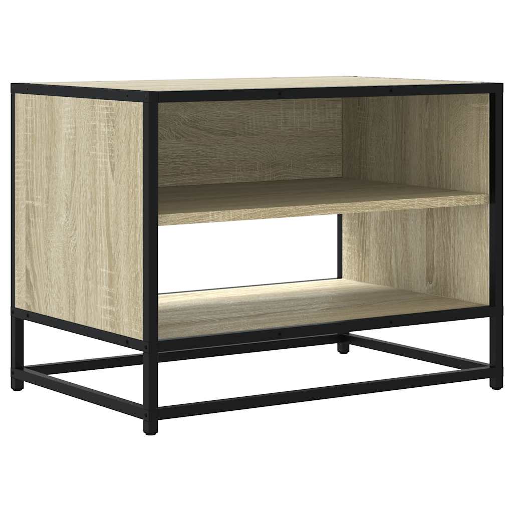 mueble tv metal y madera ingenieria roble sonoma 61x40x46 cm