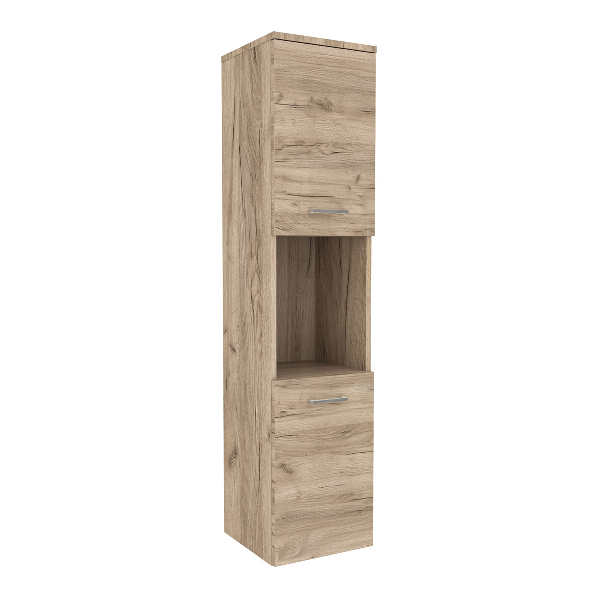 Armario alto para baño krildihana 131x30x30 cm - efecto roble [en.casa]