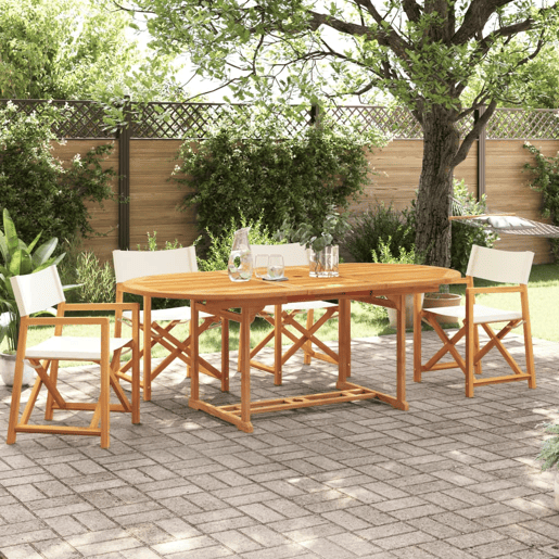 4 pcs cadeiras de jardim - Cadeiras de exterior dobráveis tecido branco nata