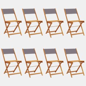 Cadeiras jardim - Cadeiras exterior dobráveis 8 pcs tecidomadeira maciça antracite